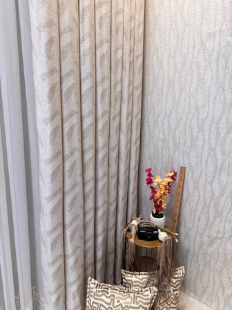 NİVEMESHOME ATLAS JAKAR 514 V2 BEJ 1/3 PİLELİ FON PERDE APM