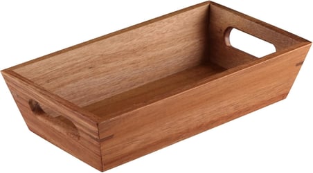 Akasya Ağacından Ekmek Sepeti - Doğal Ahşap Ekmeklik, Şık Ekmek Sunumluk (23x13x7cm) - Kahvaltı ve Sofralar İçin Servis Sepeti
