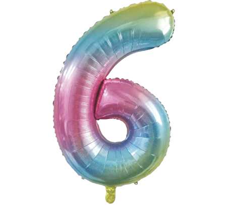 RAKAM BALON FOLYO 6  METALİK RENKLİ ÇİFT  TARAFLI 102 CM DÜ 50 TL