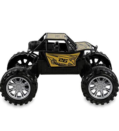 Rock Crawler Off-Road Metal Görünüm,Yarım Fonksiyonlu U/K Dağda, Çölde, Kayada Giden Buggy Jeep 1:22