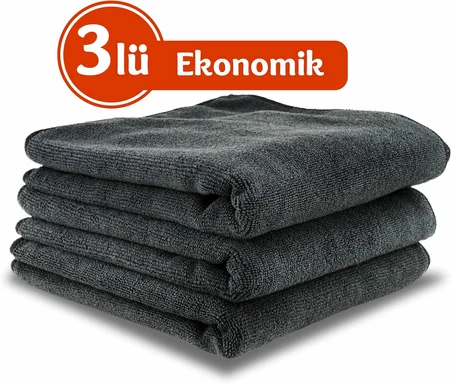 Microlüks Tank Bezi 50x70 cm Süper Emici Kalın Havlu, Oto Kurulama ve Temizlik Bezi (3lü Paket) (3)