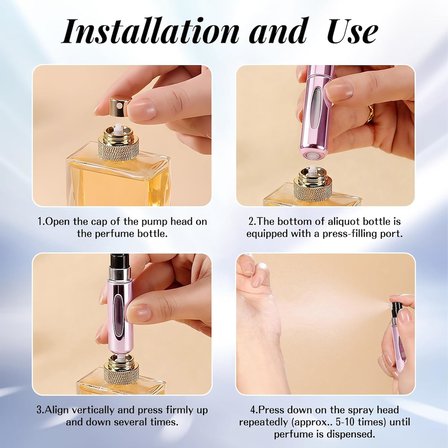 4 adet 5 ml parfüm spreyi, doldurulabilir, boş seyahat parfümü, mini taşınabilir sprey şişesi, pencereli, el çantası, seyahat, tatil, uçak seyahatleri için (4 adet 5 ml)