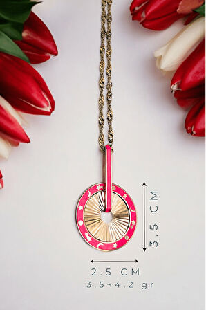 Pembe Gökyüzü İkonları Gold Kolye Ucu Charm | 925 Ayar Gümüş