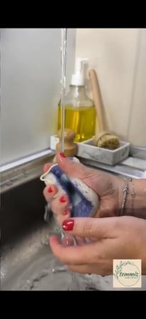 Magic Sponge Şişen Sihirli Sünger Nazar Boncuğu Desenli, Su İle Temas Ettiğinde Sünger Formunu Alır, Defalarca Kullanılabilir Sürdürülebilir
