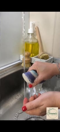 Magic Sponge Şişen Sihirli Sünger Nazar Boncuğu Desenli, Su İle Temas Ettiğinde Sünger Formunu Alır, Defalarca Kullanılabilir Sürdürülebilir