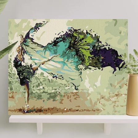 Sayılarla Boyama Tuval Seti Fırça Boya Dahil (Çıtalı) 40x50 CM - Balerin