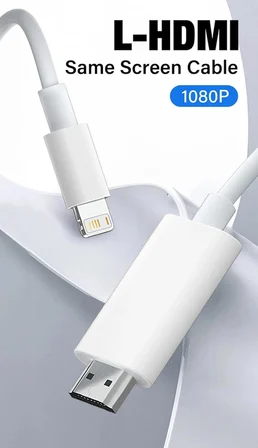 lightning uyumlu to hdmi ios uyumlu to hdmi iphone uyumlu HD HDMİ KABLO 4K ULTRA HD HDMI KABLO TAK ÇALIŞTIR 2 METRE (HB-17)