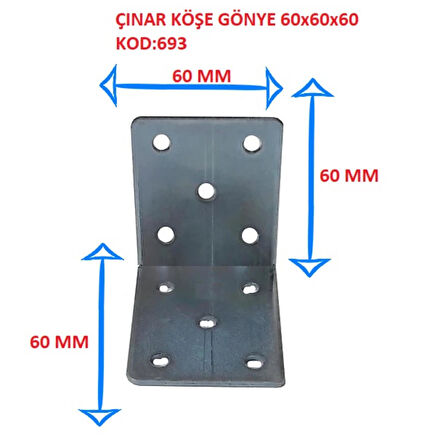 ÇINAR KÖŞE GÖNYE 60x60x60 KOD:693