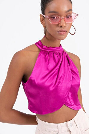 SATEN DEKOLTELİ BLUZ