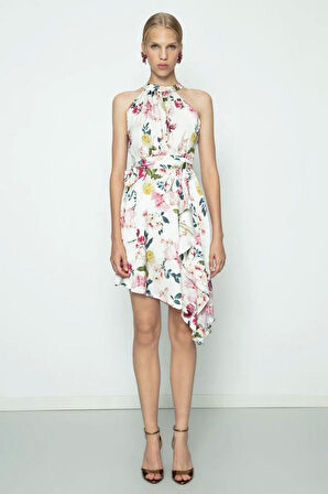 SATEN BOYUN BAĞLAMALI ELBİSE