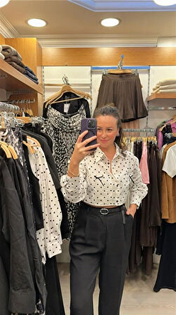 KADİFE MİNİ KALPLİ GÖMLEK