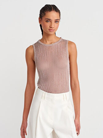 TRANSPARAN KOLSUZ TRİKO BLUZ