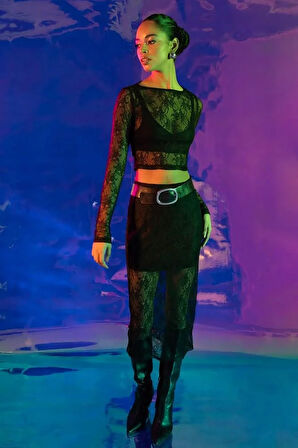 MİDİ DANTEL KALEM ETEK