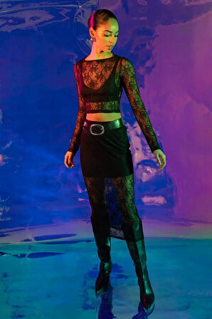 MİDİ DANTEL KALEM ETEK