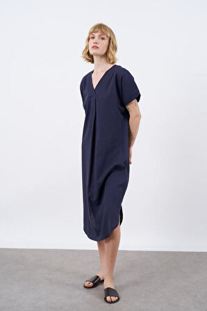 MİDİ BOY KETEN ELBİSE