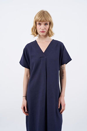 MİDİ BOY KETEN ELBİSE