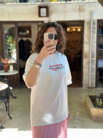 ÖN ARKA BASKILI OVERSIZE t-shirt