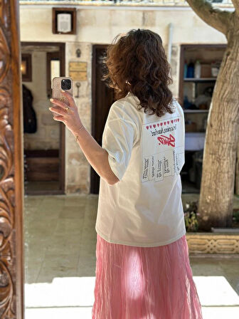 ÖN ARKA BASKILI OVERSIZE t-shirt