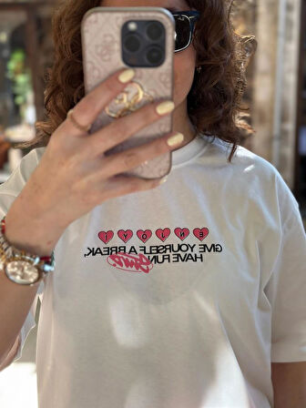 ÖN ARKA BASKILI OVERSIZE t-shirt