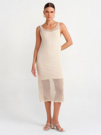 ASKILI ASTARLI AJURLU TRİKO ELBİSE