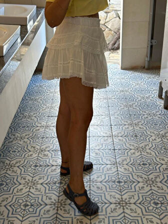 DANTELLİ ŞORTLU ETEK