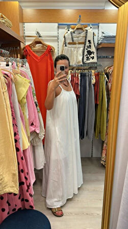 ÖRGÜ ASKILI ELBİSE