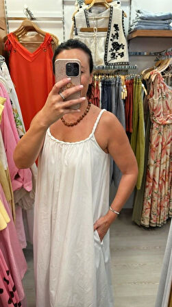 ÖRGÜ ASKILI ELBİSE