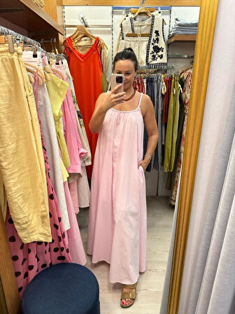 ÖRGÜ ASKILI ELBİSE