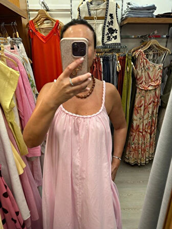 ÖRGÜ ASKILI ELBİSE