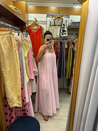 ÖRGÜ ASKILI ELBİSE