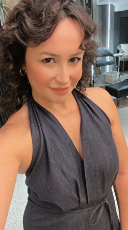 BOYUNDAN BAĞLAMALI JEAN ELBİSE