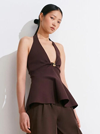 METAL DETAYLI TRİKO BLUZ