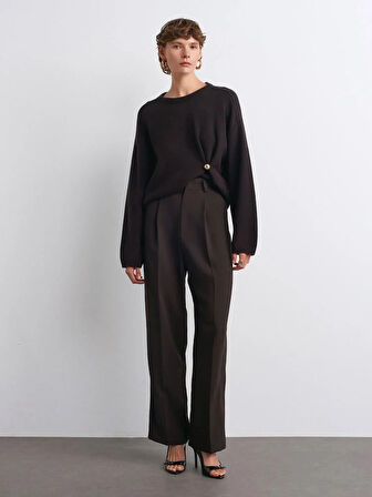 PİLELİ KREP PALAZZO PANTOLON