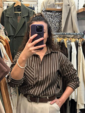 ÇİZGİLİ OVERSİZE POPLİN GÖMLEK