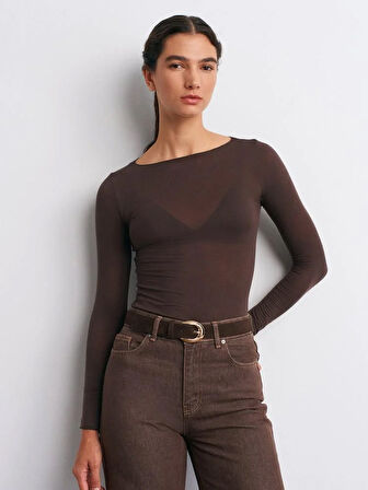 KAYIK YAKA KAŞMİR BLUZ