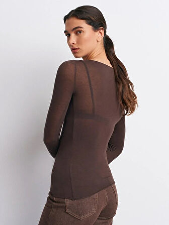 KAYIK YAKA KAŞMİR BLUZ