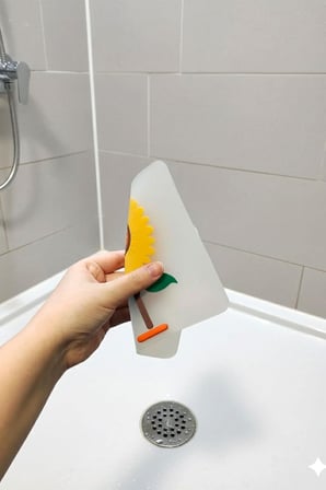 TİNEKE Ayçiçeği Kare Silikon Kötü Koku Önleyici Gider Kapağı – Banyo, Mutfak, Balkon Lavabo Tıpası 14,5x14