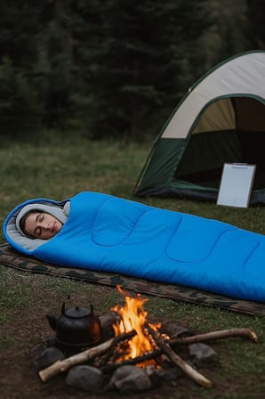 Goocamp -29 °C Su Geçirmeyen Piknik/Kamp/Tatil Uyku Tulumu Mavi