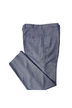 REGULAR KALIP DESENLİ POLİ VİSKON MEVSİMLİK KUMAŞ PANTOLON