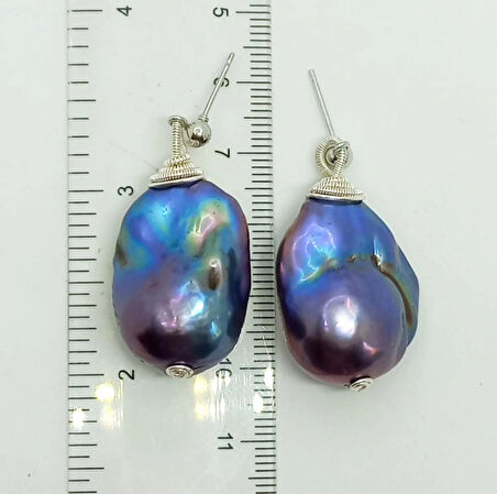 2340 Siyah barok İnci el yapımı küpe