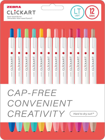 ZEBRA CLICKART MARKET PEN LT 12 LI SET