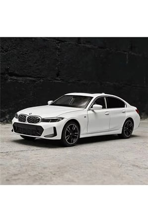 1:24 BMW 320İ Diecast Model Araba Sesli Işıklı Açılan Kapılar BMW 3 Serisi Model Araba Beyaz