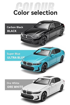 1:24 BMW 320İ Diecast Model Araba Sesli Işıklı Açılan Kapılar BMW 3 Serisi Model Araba Beyaz