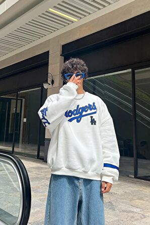 Los Angeles Dodgers Baskılı Oversize Unisex Sweatshirt