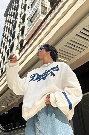 Los Angeles Dodgers Baskılı Oversize Unisex Sweatshirt