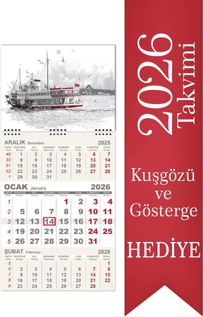 2026 Minik Boy Gemici Takvimi Denizci Duvar Takvimi 24x52 cm