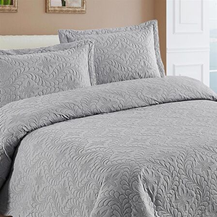 Reyo Home Lily Gri Microfiber Kapitone Çift Kişilik Yatak Örtüsü 23415