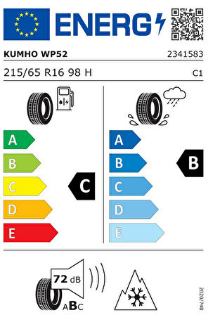215/65R16 98H WINTERCRAFT WP52 KUMHO