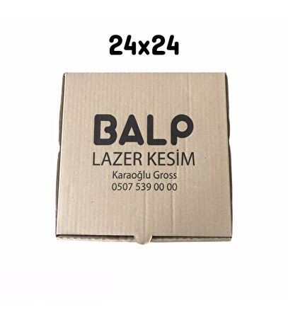 24x24x3.5 cm Ebatında 50 adet Üretim Fazlası Yazılı Karton Kutu 