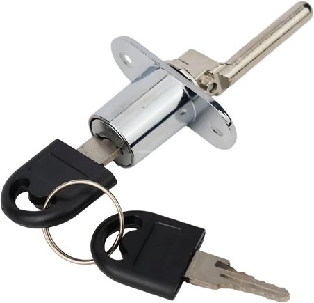 Canex Merkezi Çekmece Kilidi, Çubuksuz, Zamak Gövde, Krom Kaplama, Ofis, Ev, Mobilya, Dolap, Etajer Güvenlik Kilidi, Yedek Anahtarlı (16 mm)